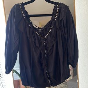PAIGE Studded black blouse